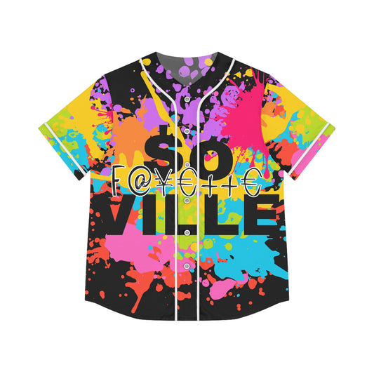 $o F@yetteVILLE Women's Colorful Splash Baseball Jersey - Fun & Stylish Sports Apparel