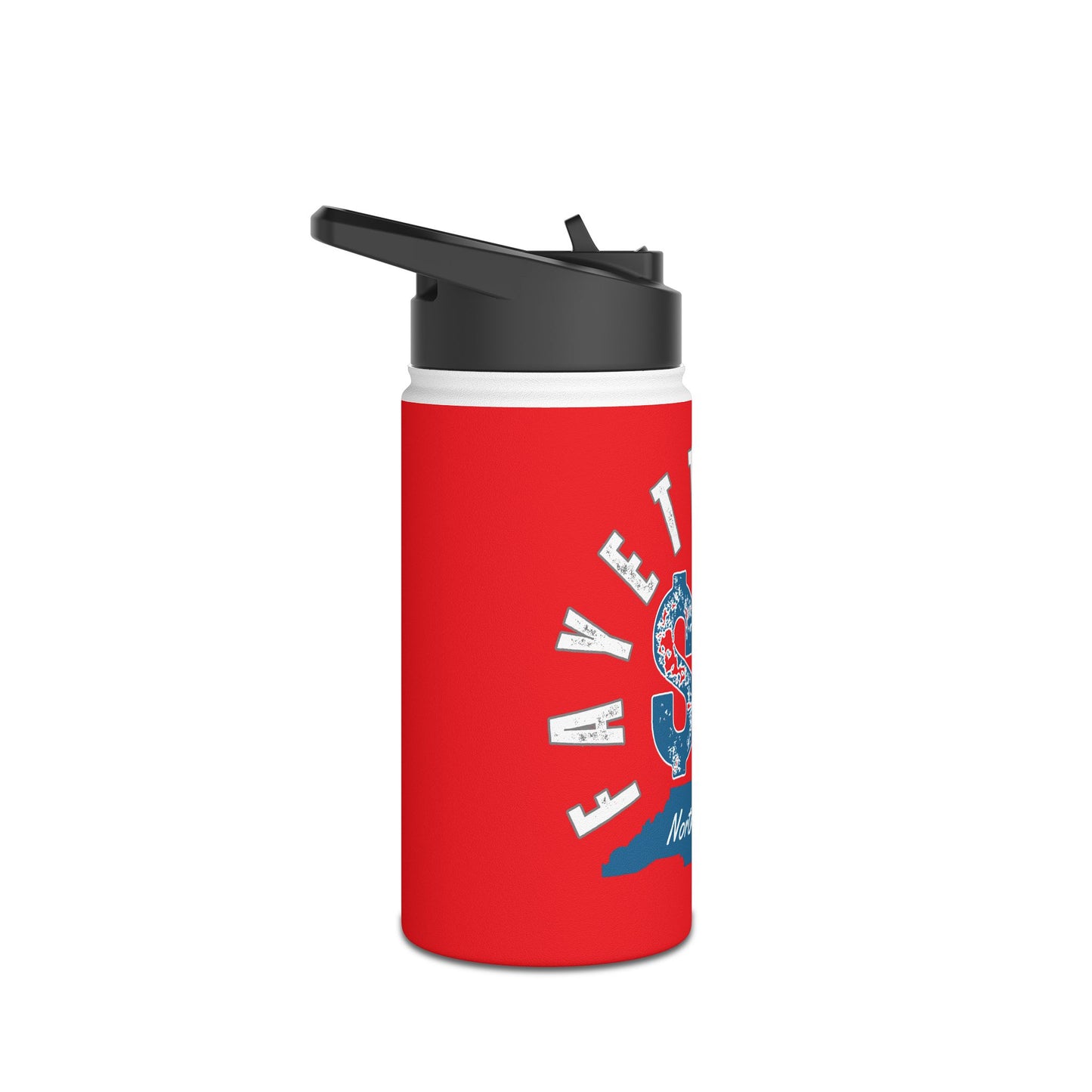 Fayetteville, NC Stainless Steel Water Bottle - Bold Red Design