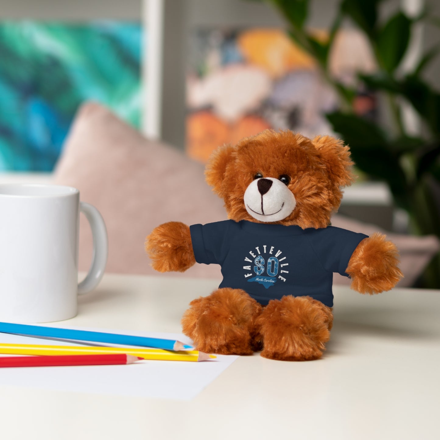 $o Fayetteville Personalized Stuffed Bear with T-Shirt – Perfect Gift for Kids and Celebrations