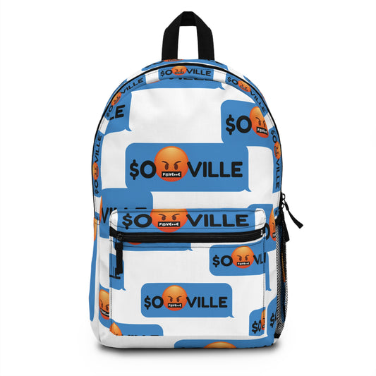 Trendy Graphic Backpack for Everyday Use - 'SO $VILLE' Design