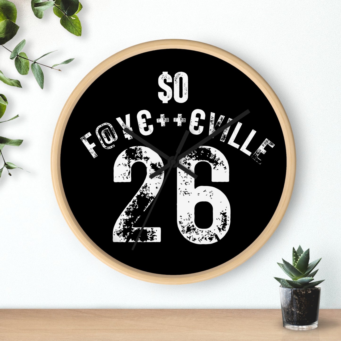 Funky Urban Wall Clock - $0 F@#KCVILLE 26 Design