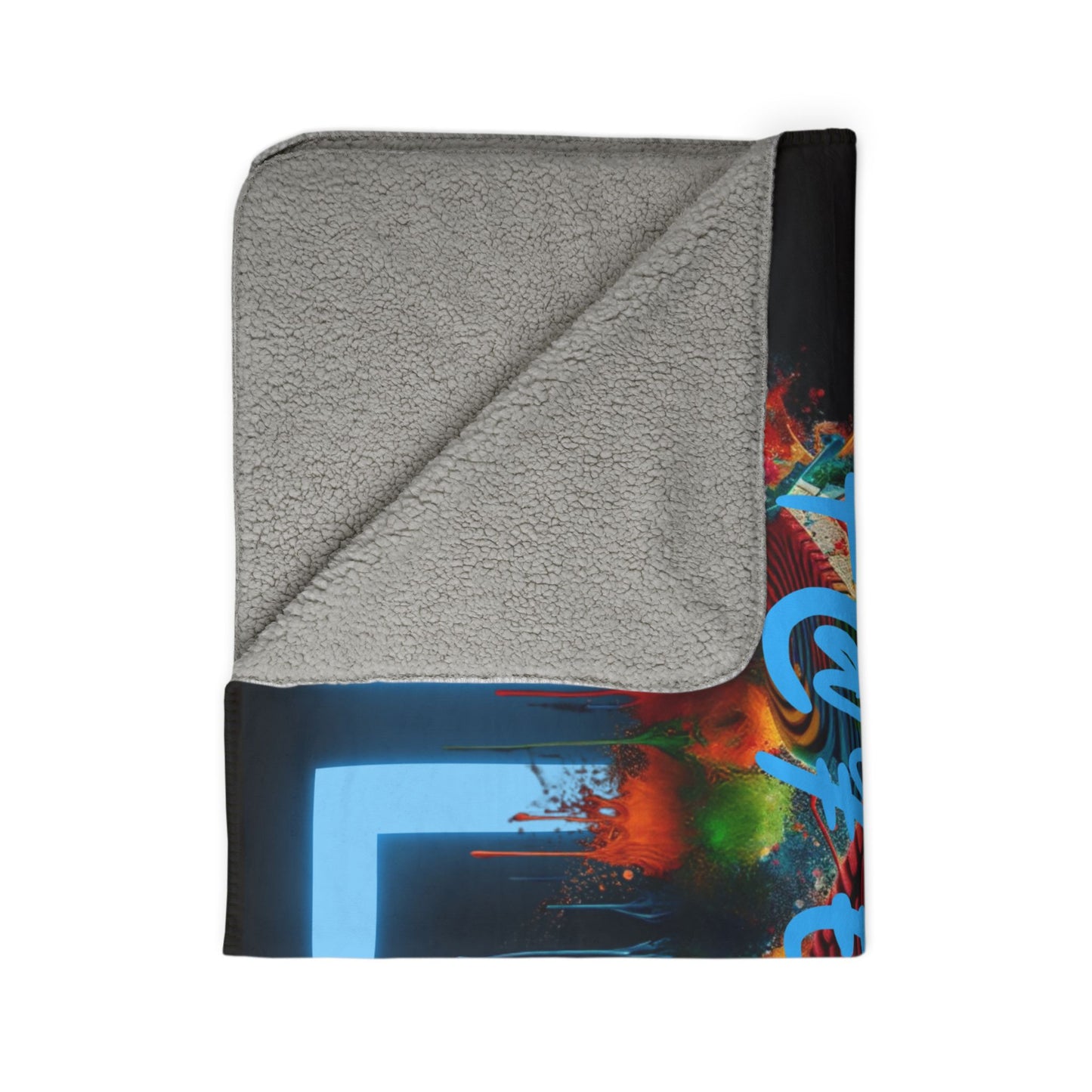 So F@YETTE Ville Fleece Sherpa Blanket - Vibrant Street Art Design for Cozy Home Decor