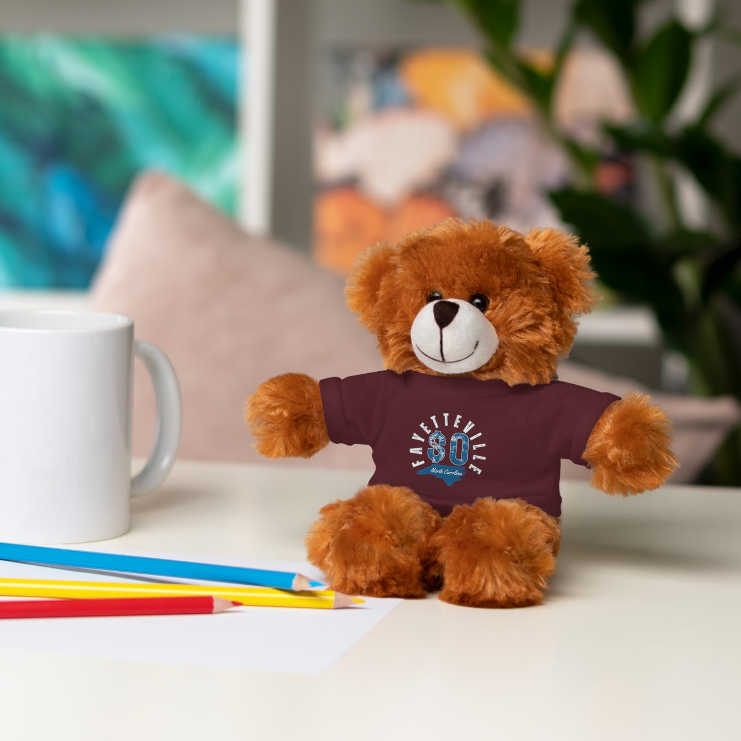 $o Fayetteville Personalized Stuffed Bear with T-Shirt – Perfect Gift for Kids and Celebrations