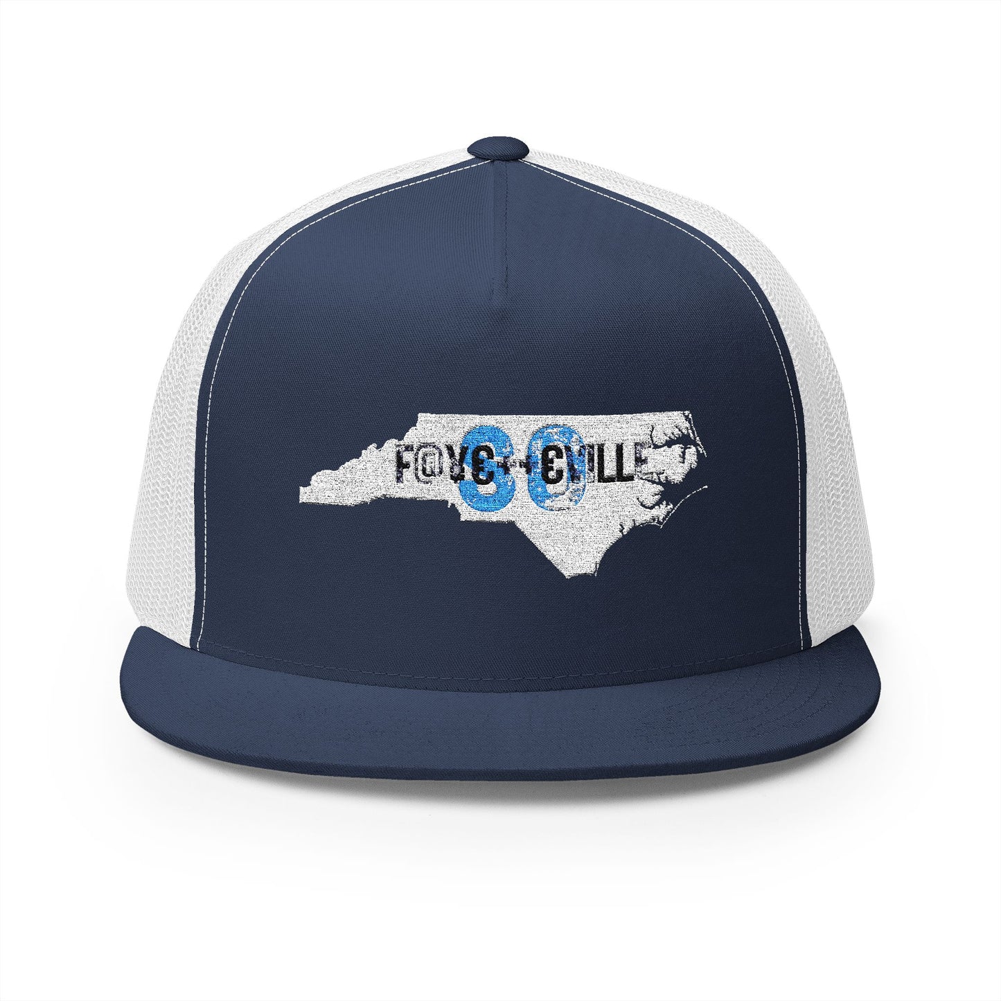 North Carolina Love 5 Panel Trucker Cap - Embroidered Mesh Snapback