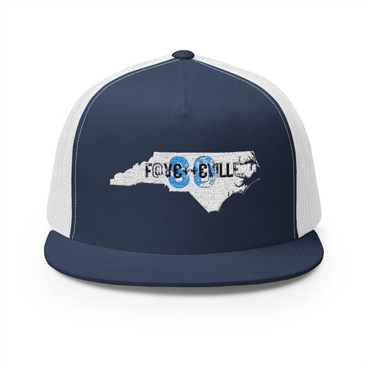 North Carolina Love 5 Panel Trucker Cap - Embroidered Mesh Snapback