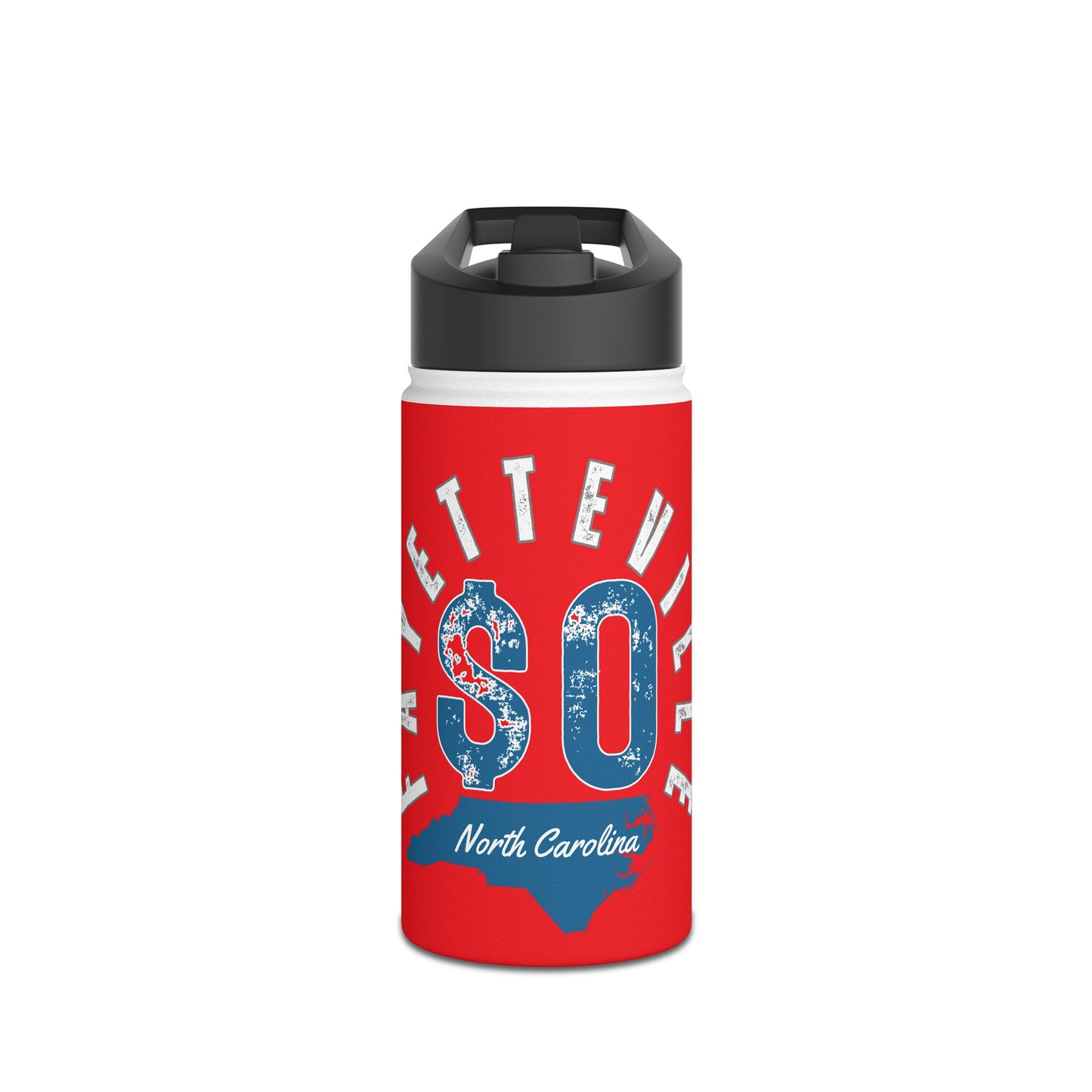 Fayetteville, NC Stainless Steel Water Bottle - Bold Red Design