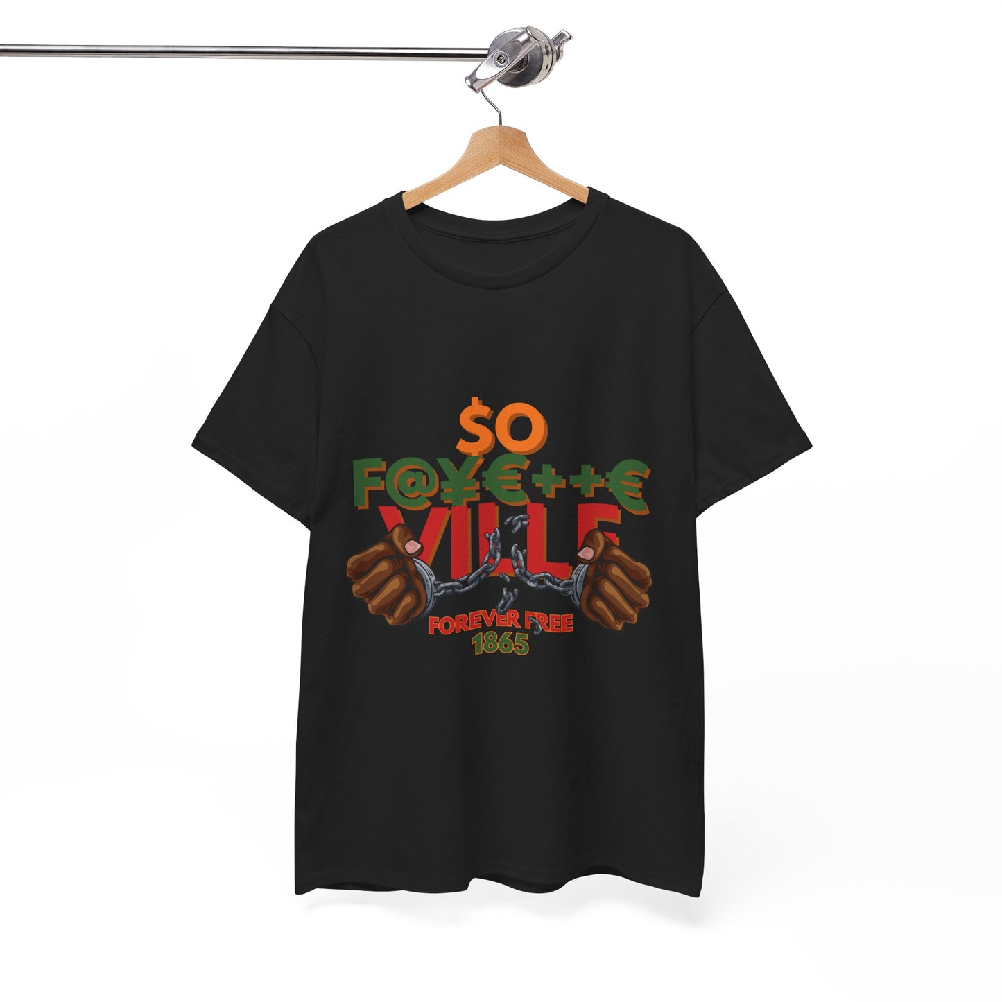 Pan African No Border So Fayette Ville Unisex Heavy Cotton Tee - Juneteenth 1865 Empowering Graphic T-Shirt