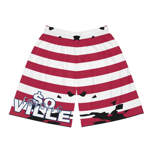 Patriotic $o FayetteVILLE Basketball Shorts - Striped Design for Sports & Casual Wear