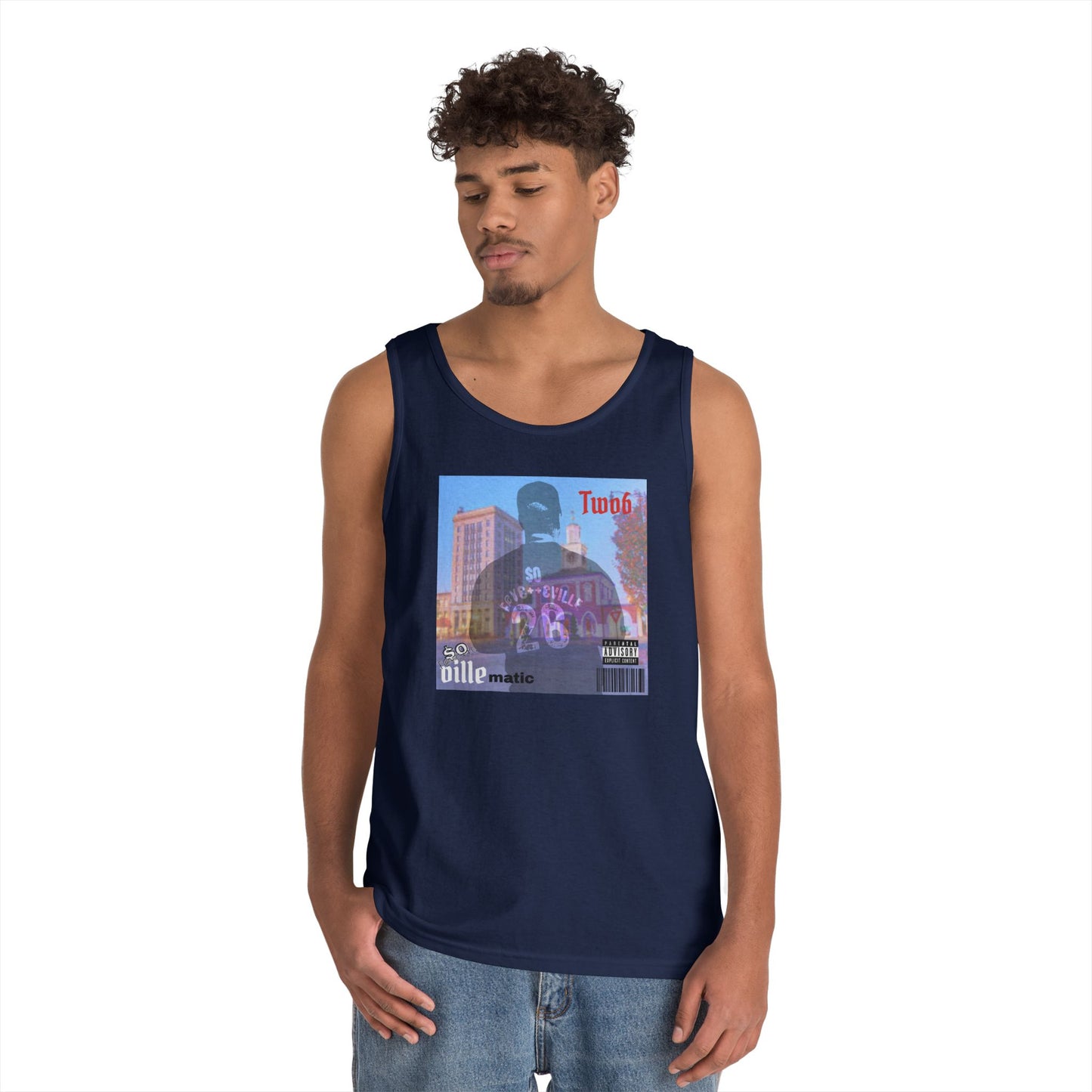 $o F@yetteVILLE Retro Urban Vibe Unisex Heavy Cotton Tank Top - Perfect for Summer Days and Music Festivals