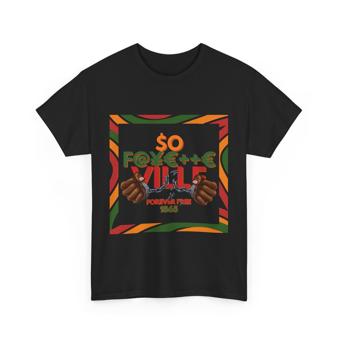 Pan African $o F@yetteVILLE Cultural Unity Unisex Heavy Cotton Tee – Juneteenth 1865 Design