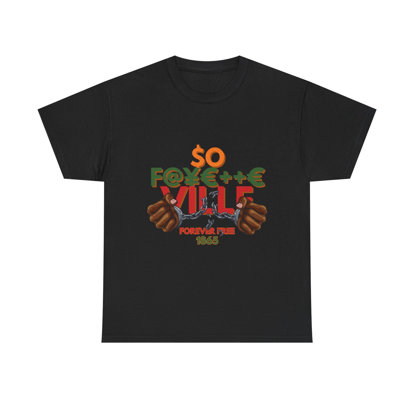 Pan African No Border So Fayette Ville Unisex Heavy Cotton Tee - Juneteenth 1865 Empowering Graphic T-Shirt
