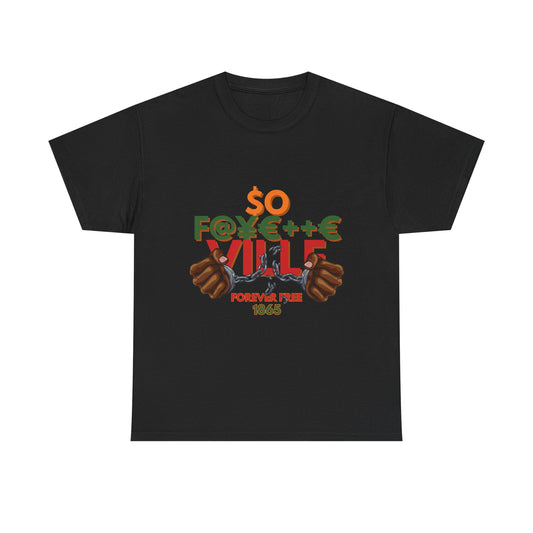 Pan African No Border So Fayette Ville Unisex Heavy Cotton Tee - Juneteenth 1865 Empowering Graphic T-Shirt