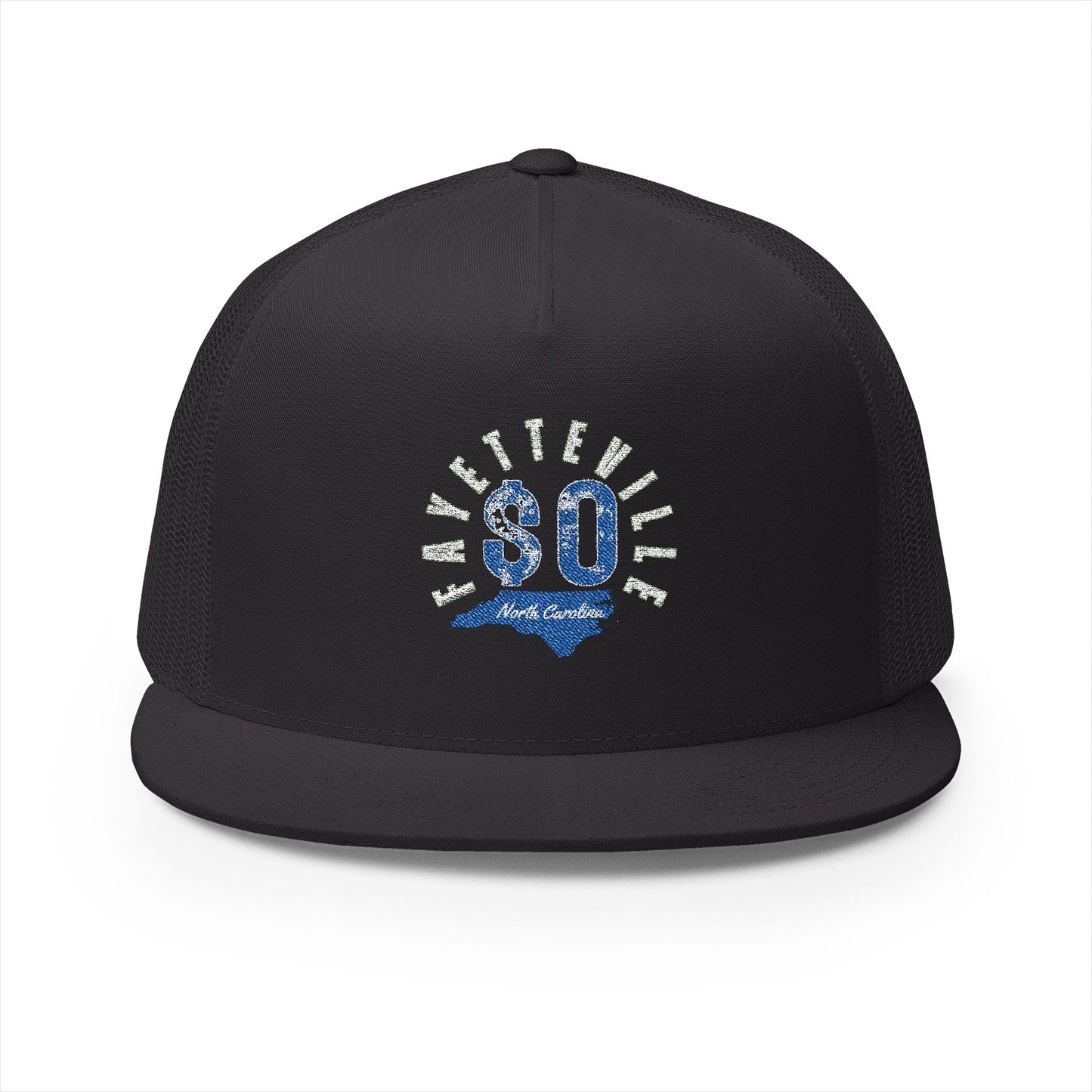 $o Fayetteville Embroidered 5 Panel Trucker Cap - Stylish North Carolina Headwear