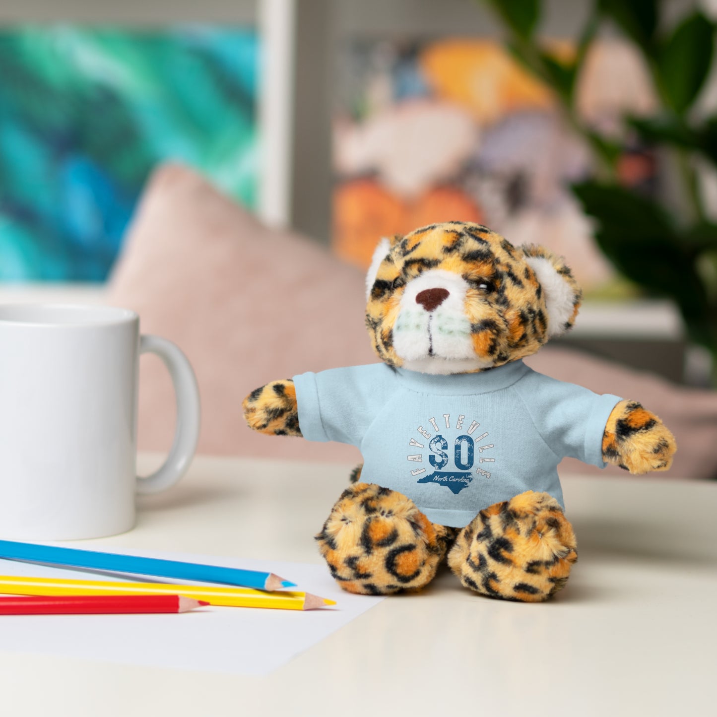 $o Fayetteville Personalized Stuffed Bear with T-Shirt – Perfect Gift for Kids and Celebrations