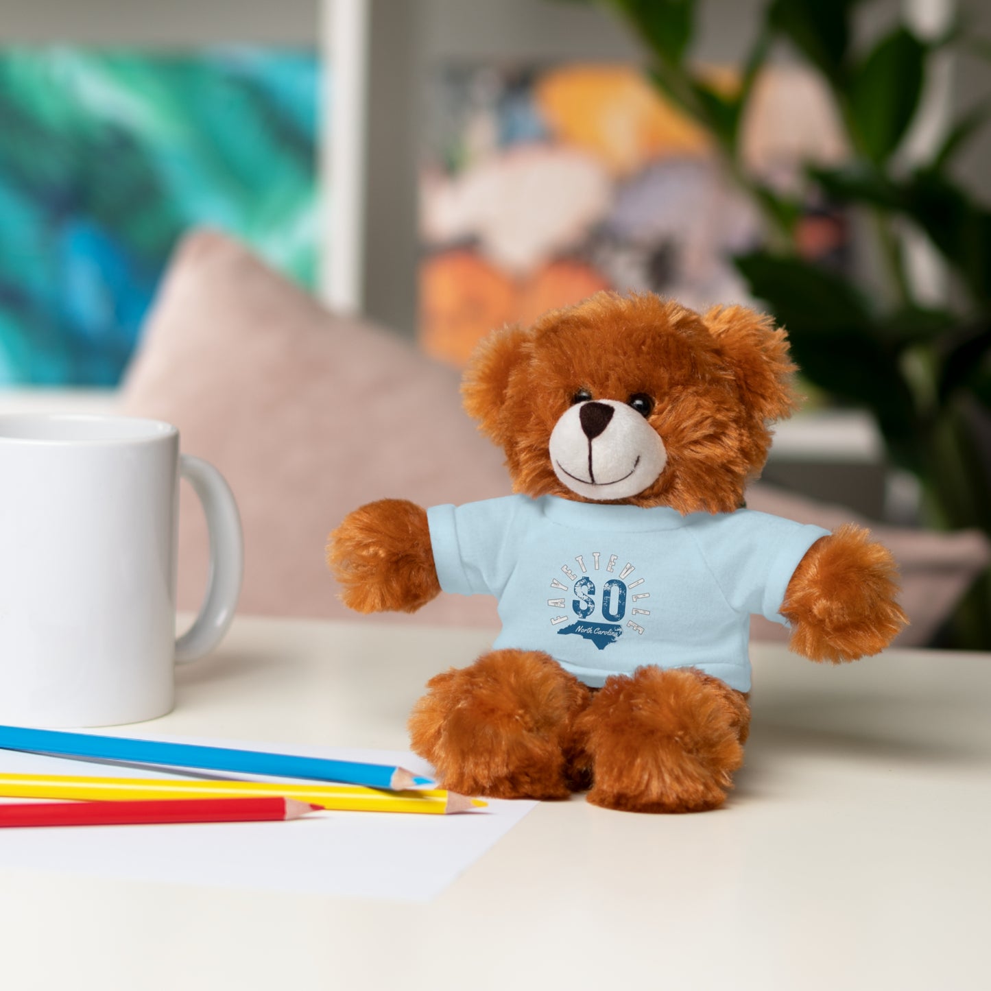 $o Fayetteville Personalized Stuffed Bear with T-Shirt – Perfect Gift for Kids and Celebrations