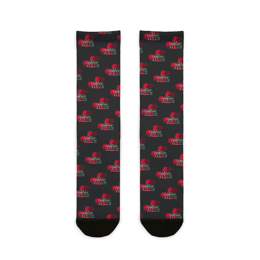 Vibe Check Sublimation Crew Socks - Stylish Floral Design for Everyday Comfort