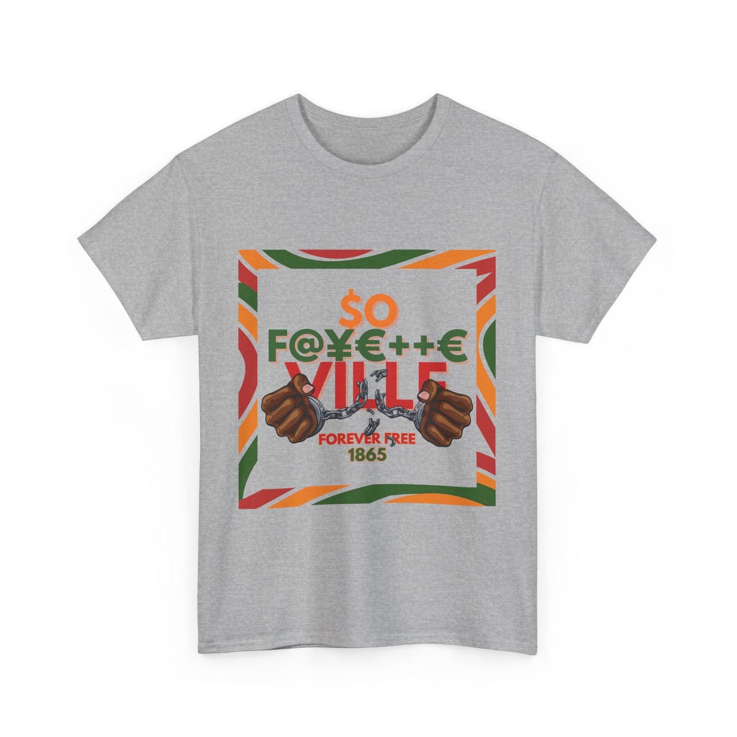 Pan African $o F@yetteVILLE Cultural Unity Unisex Heavy Cotton Tee – Juneteenth 1865 Design