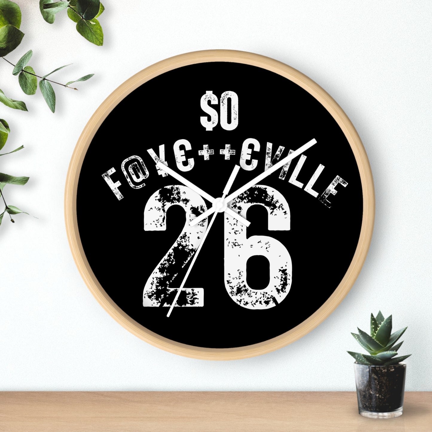 Funky Urban Wall Clock - $0 F@#KCVILLE 26 Design