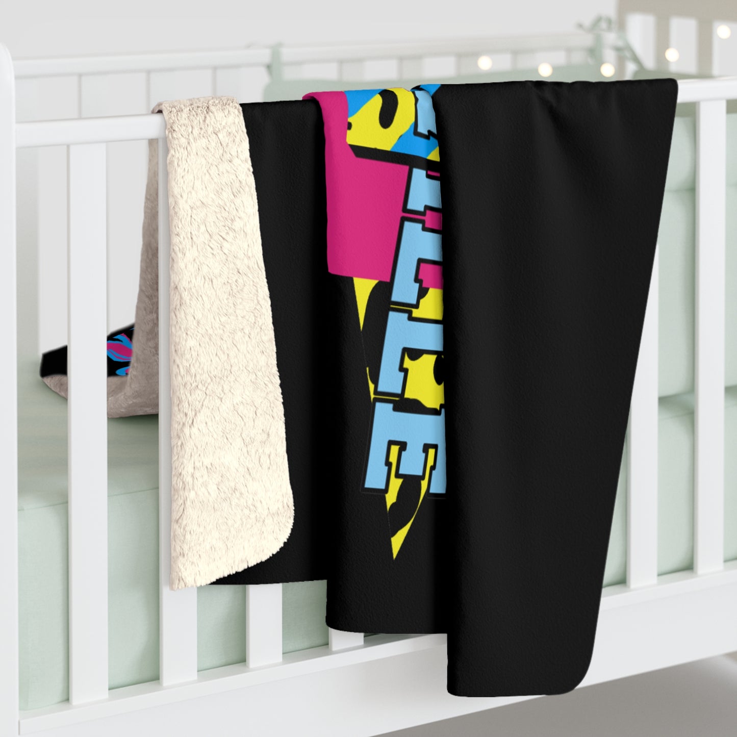 $o Fayetteville Neon Sherpa Fleece Blanket - Cozy & Stylish Home Decor