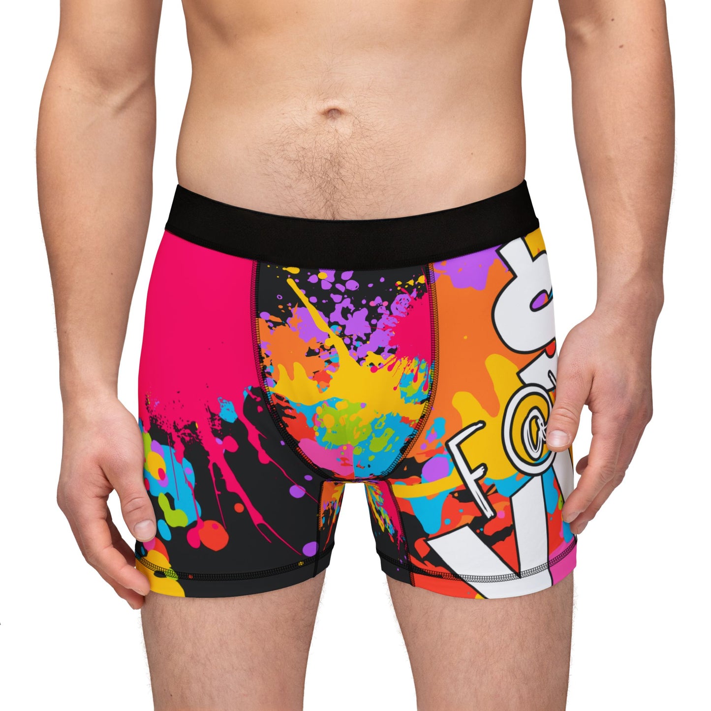 $o F@yetteVILLE Vibrant Graphic Men's Boxers - Colorful Art Design
