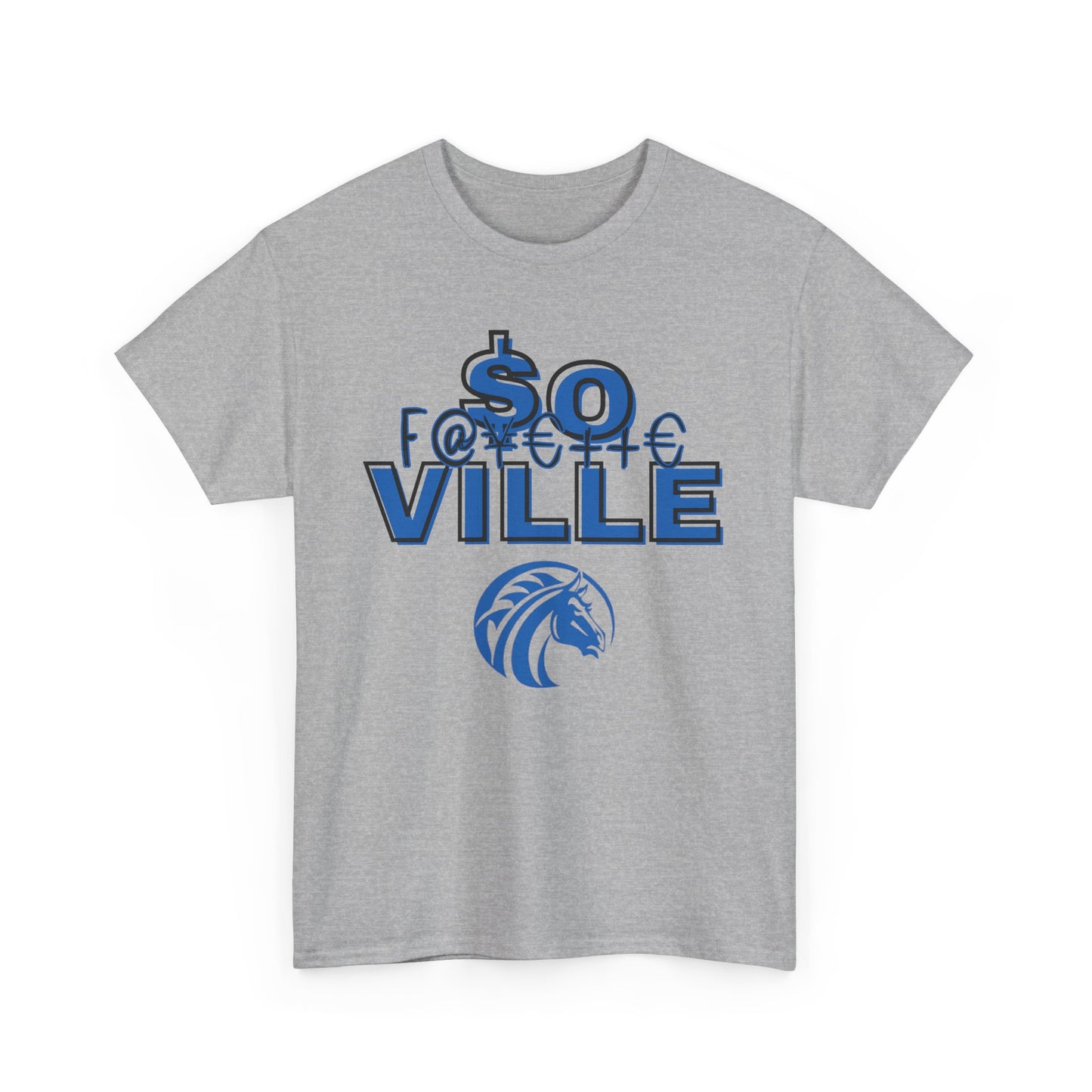 Rep Your School- (Broncos) Unisex Heavy Cotton Tee - '$O VILLE' Graphic Tee for Casual Wear