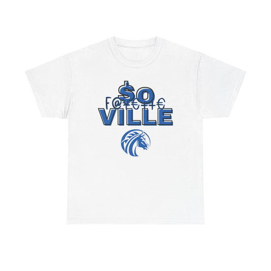 Rep Your School- (Broncos) Unisex Heavy Cotton Tee - '$O VILLE' Graphic Tee for Casual Wear
