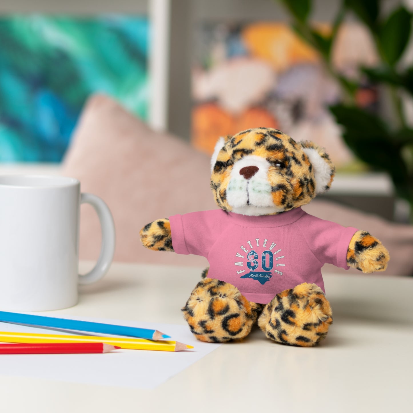 $o Fayetteville Personalized Stuffed Bear with T-Shirt – Perfect Gift for Kids and Celebrations