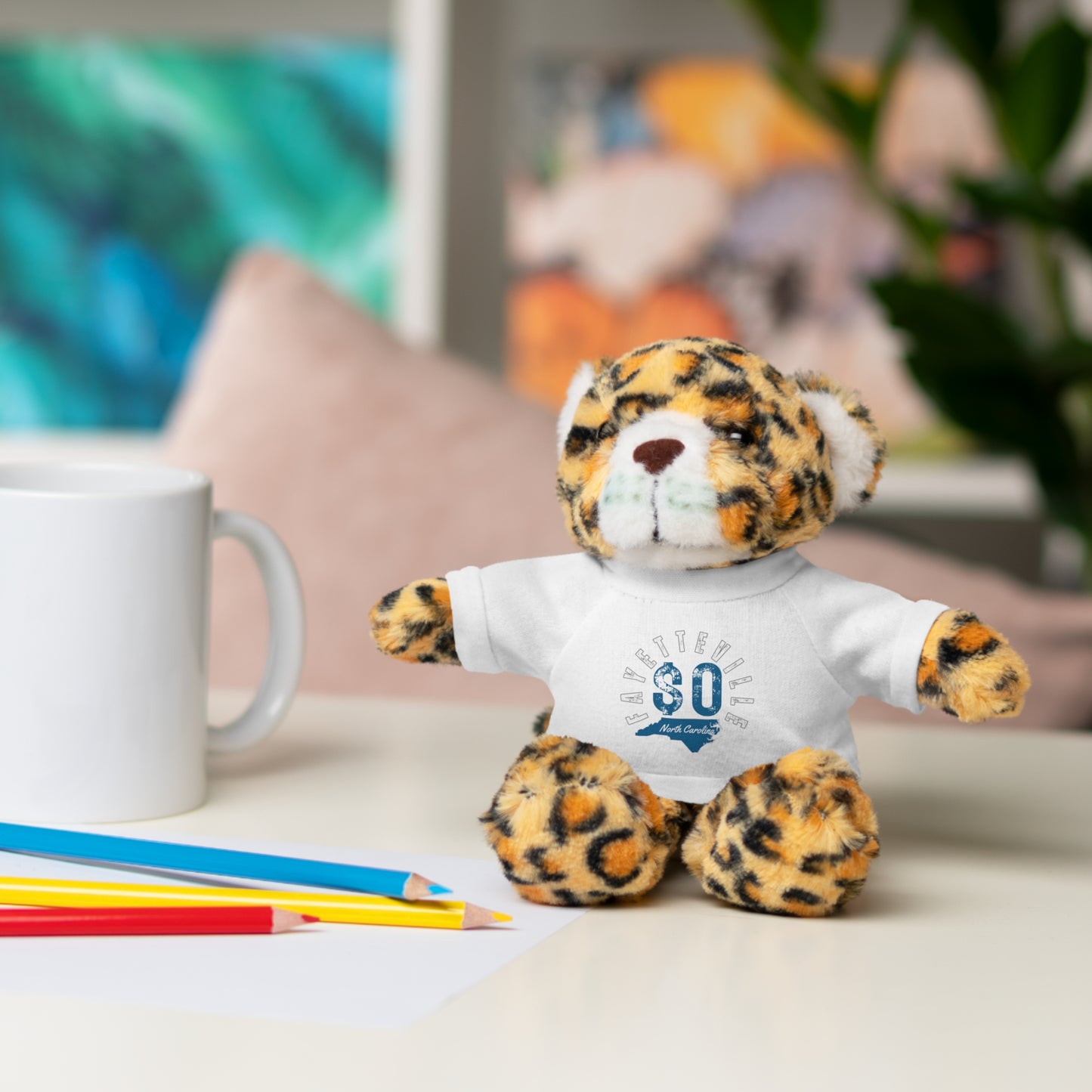 $o Fayetteville Personalized Stuffed Bear with T-Shirt – Perfect Gift for Kids and Celebrations