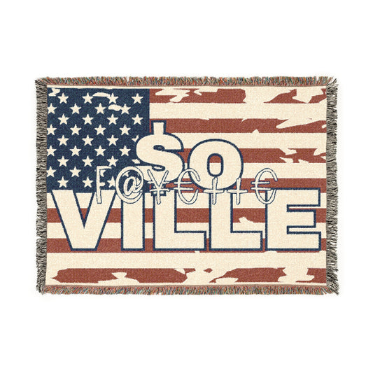 Stars and Stripes So Fayetteville Woven Blanket - Cozy Throw for Home Decor, Perfect for Gifting, Every Occasion, Outdoor Events