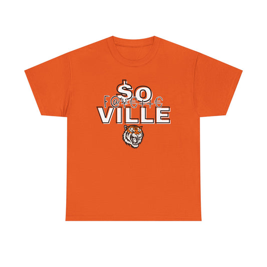 Rep Your School (Tigers) Unisex Heavy Cotton Tee – Stylish Casual Wear for Tigers Fans