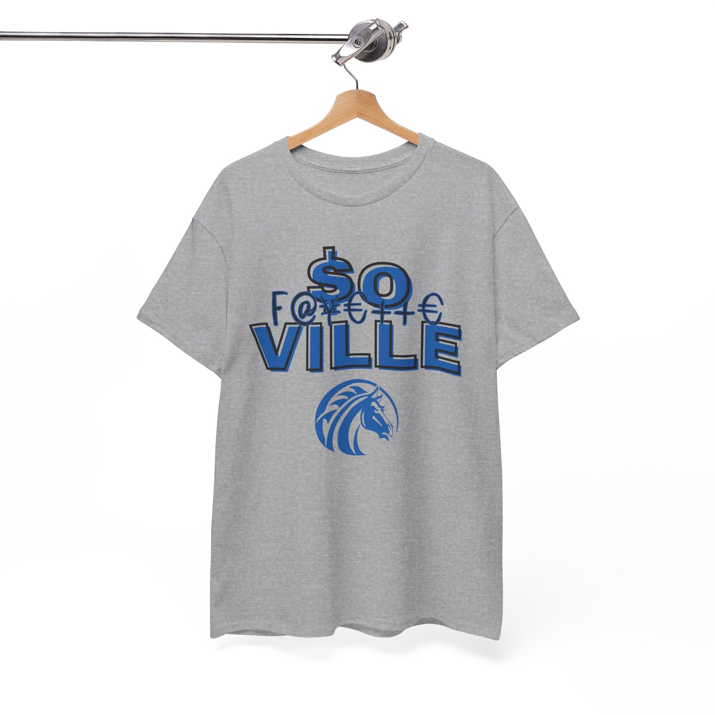 Rep Your School- (Broncos) Unisex Heavy Cotton Tee - '$O VILLE' Graphic Tee for Casual Wear
