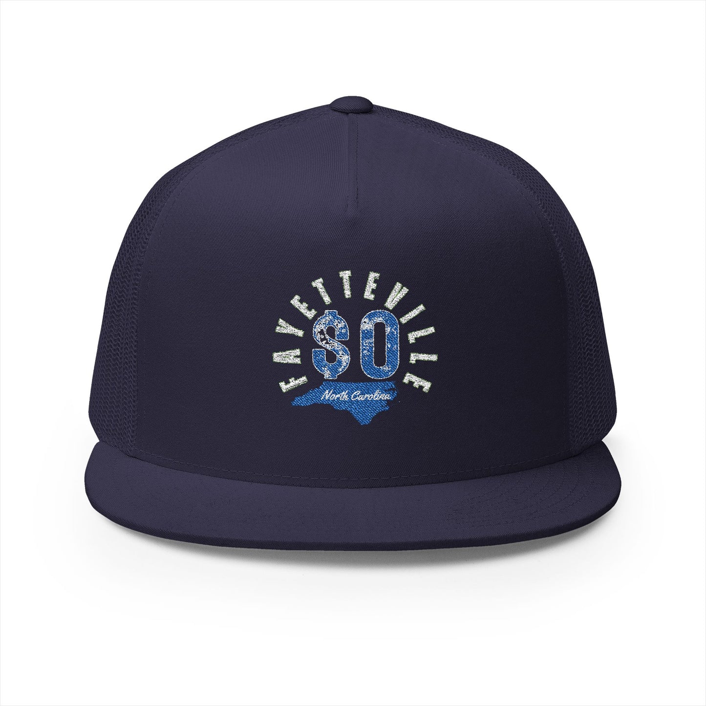 $o Fayetteville Embroidered 5 Panel Trucker Cap - Stylish North Carolina Headwear