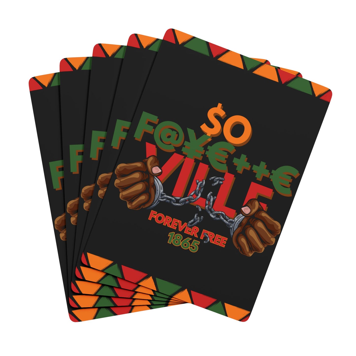 Juneteenth Unique Poker Playing Cards - $O FAYETTEVILLE Design with Ace of Spades