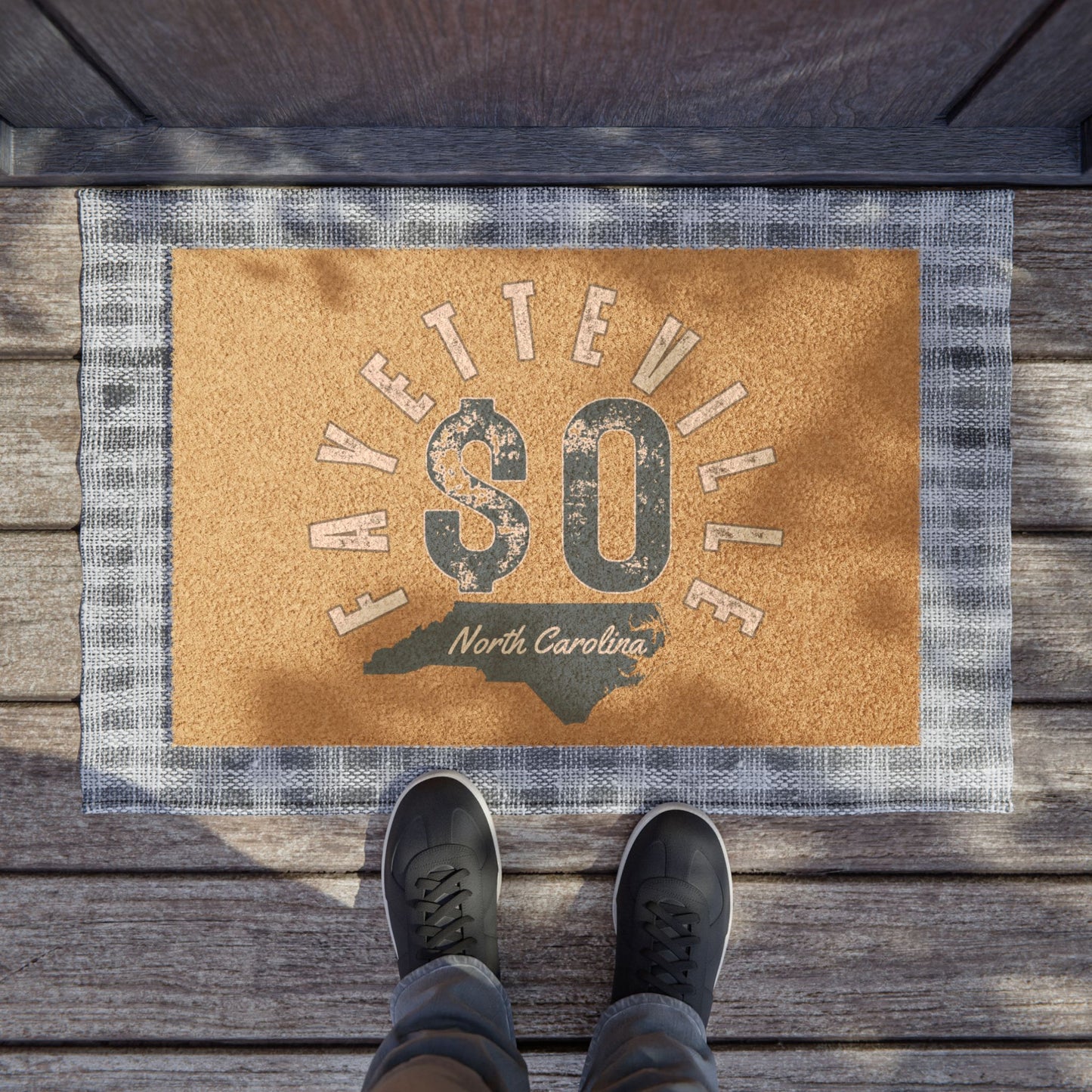 Fayetteville $0 Doormat - Welcome Home Rug with North Carolina State Design