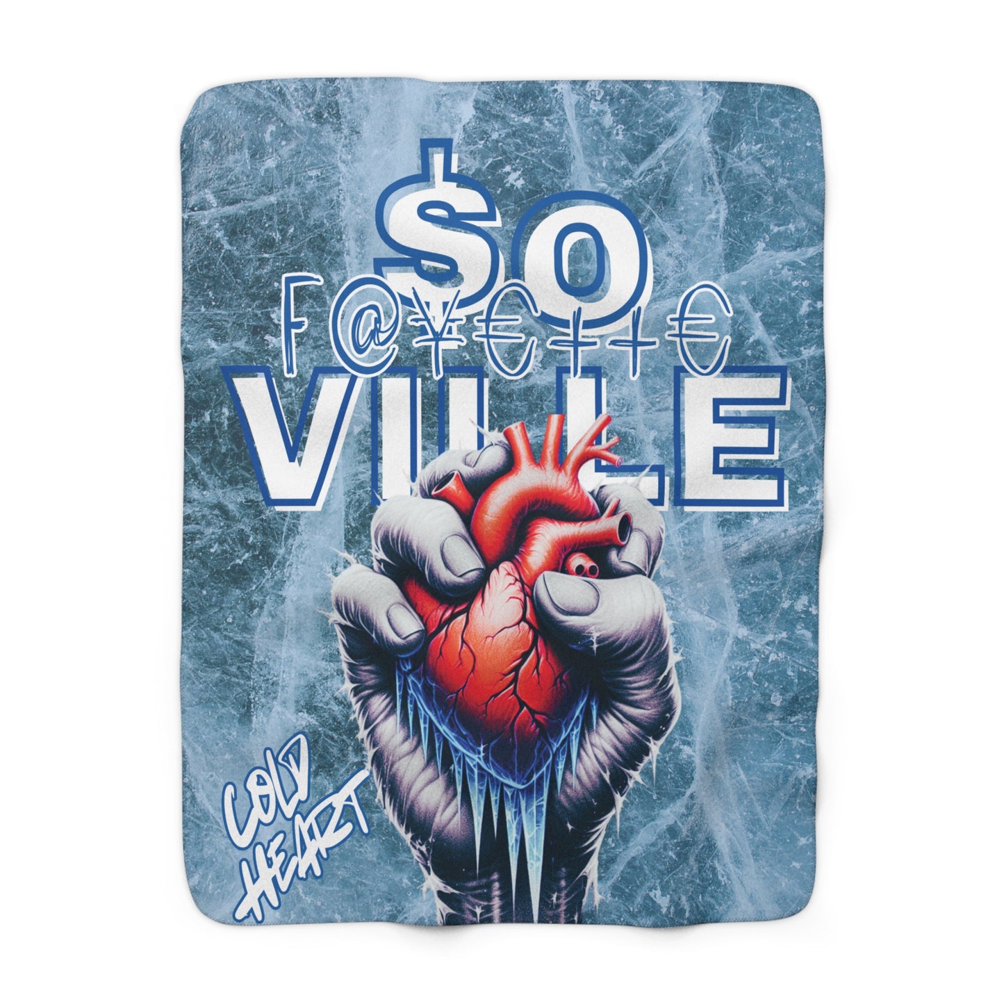 COLD HEART Chill Vibes Sherpa Fleece Blanket - $O F@Yette VILLE Design