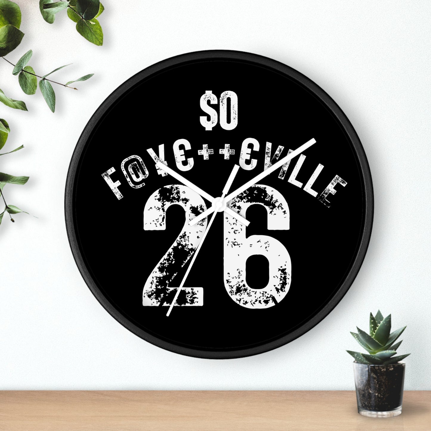 Funky Urban Wall Clock - $0 F@#KCVILLE 26 Design