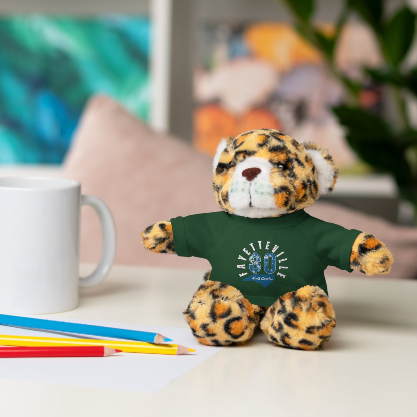 $o Fayetteville Personalized Stuffed Bear with T-Shirt – Perfect Gift for Kids and Celebrations