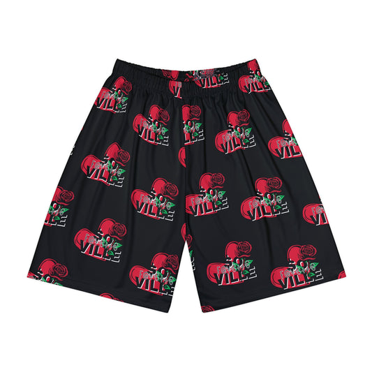 Men’s Sports Shorts with Heart and Rose Print - Perfect for Gym & Casual Wear