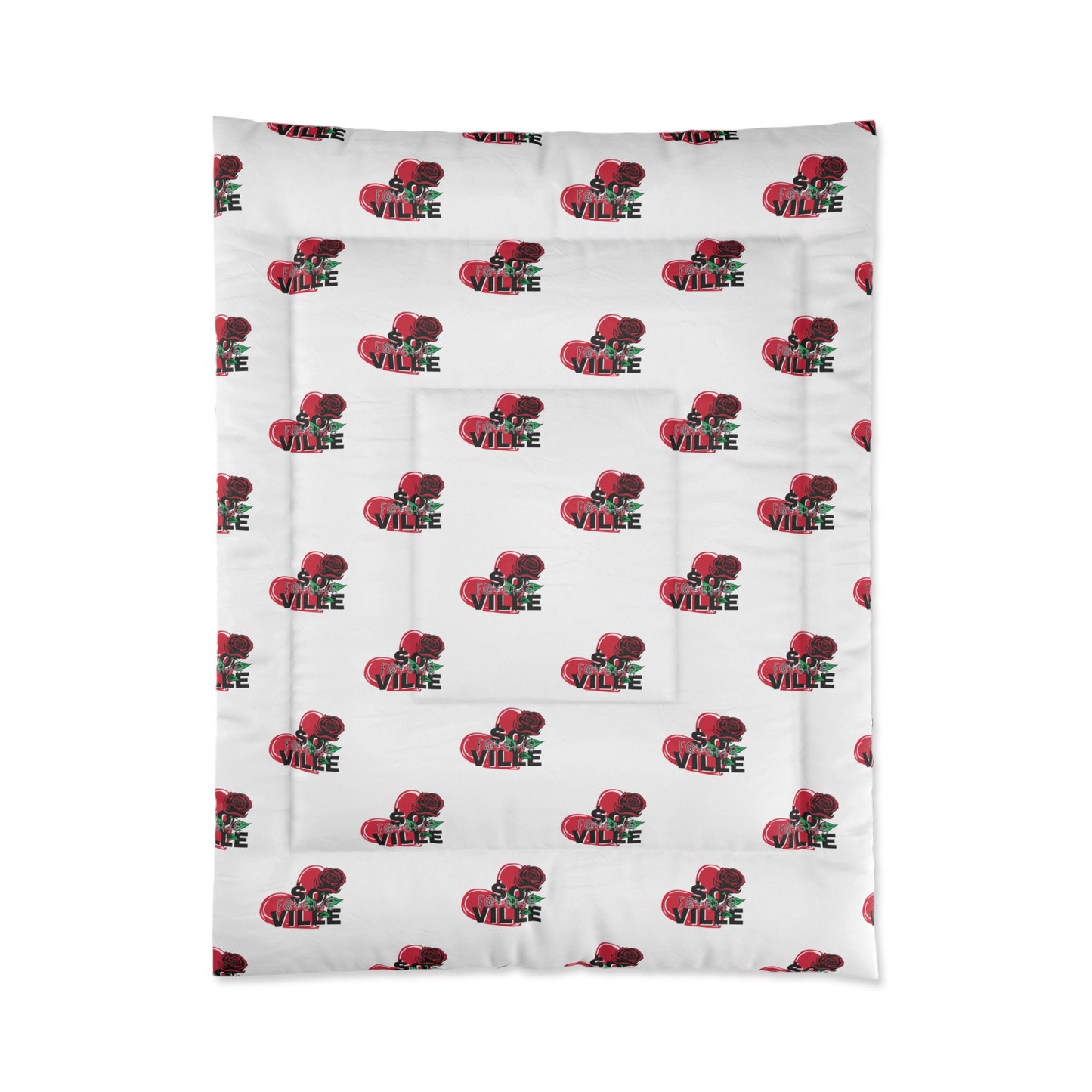 Love $o F@yetteVille Comforter | Cozy Floral Heart Design for Romantic Decor