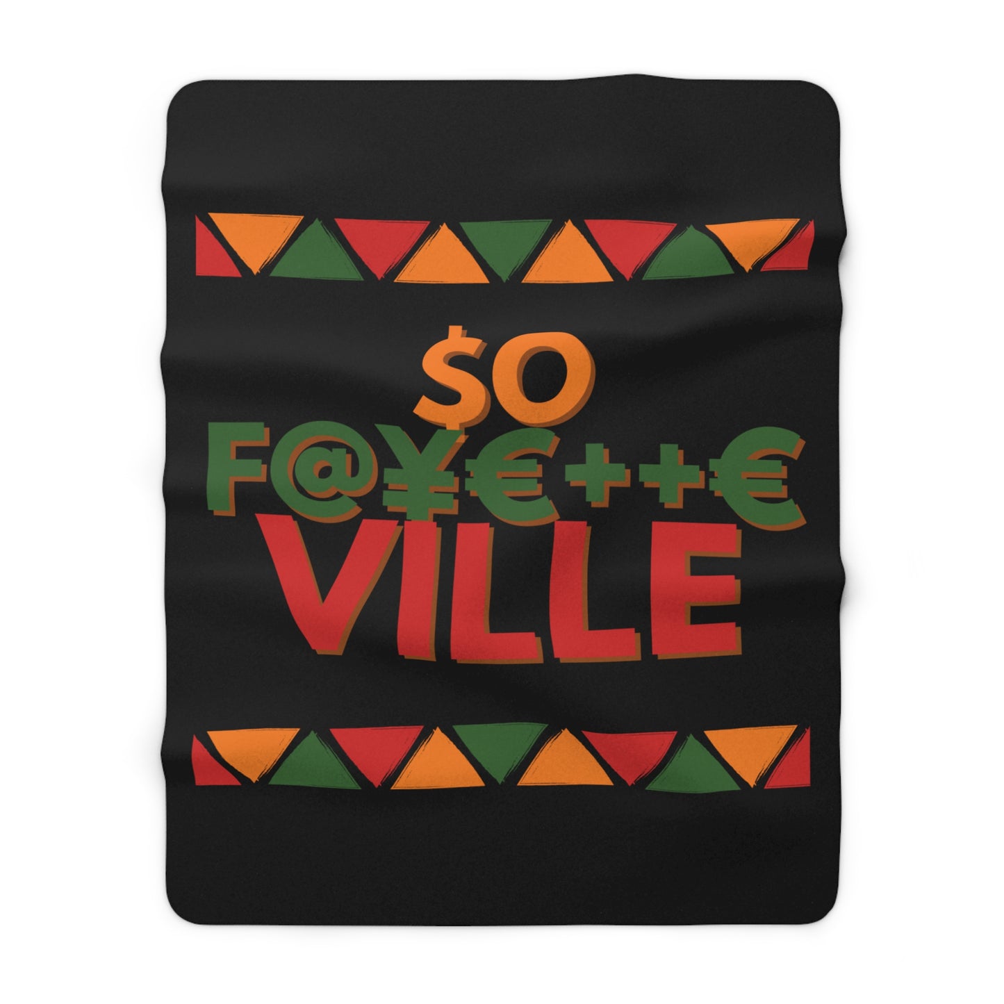 Pan-African Cozy Sherpa Fleece Blanket - Vibrant '$O F@y€++€VILLE Design
