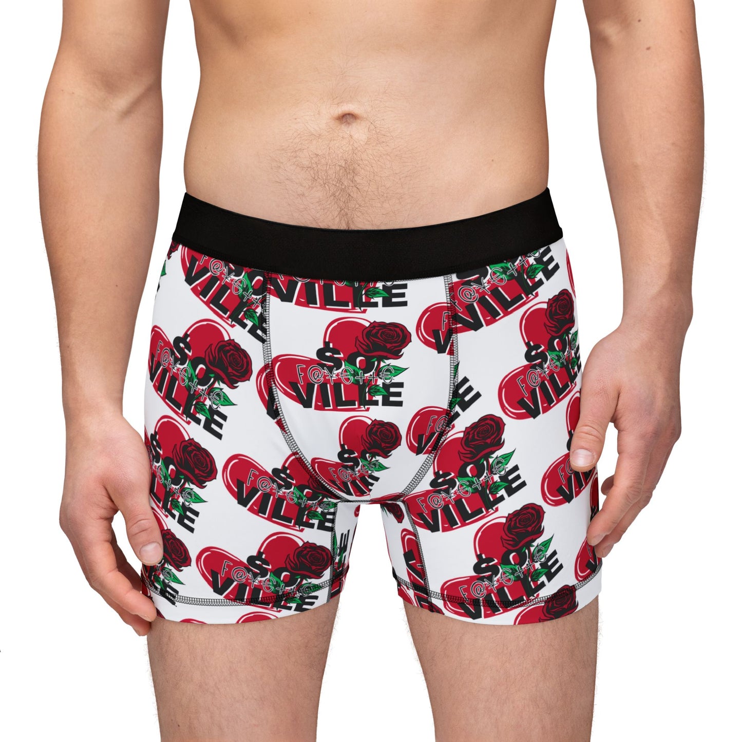 $o F@yetteVILLE Vibrant Men's Boxers with Love $o Ville Design - Perfect Gift for Valentine's Day