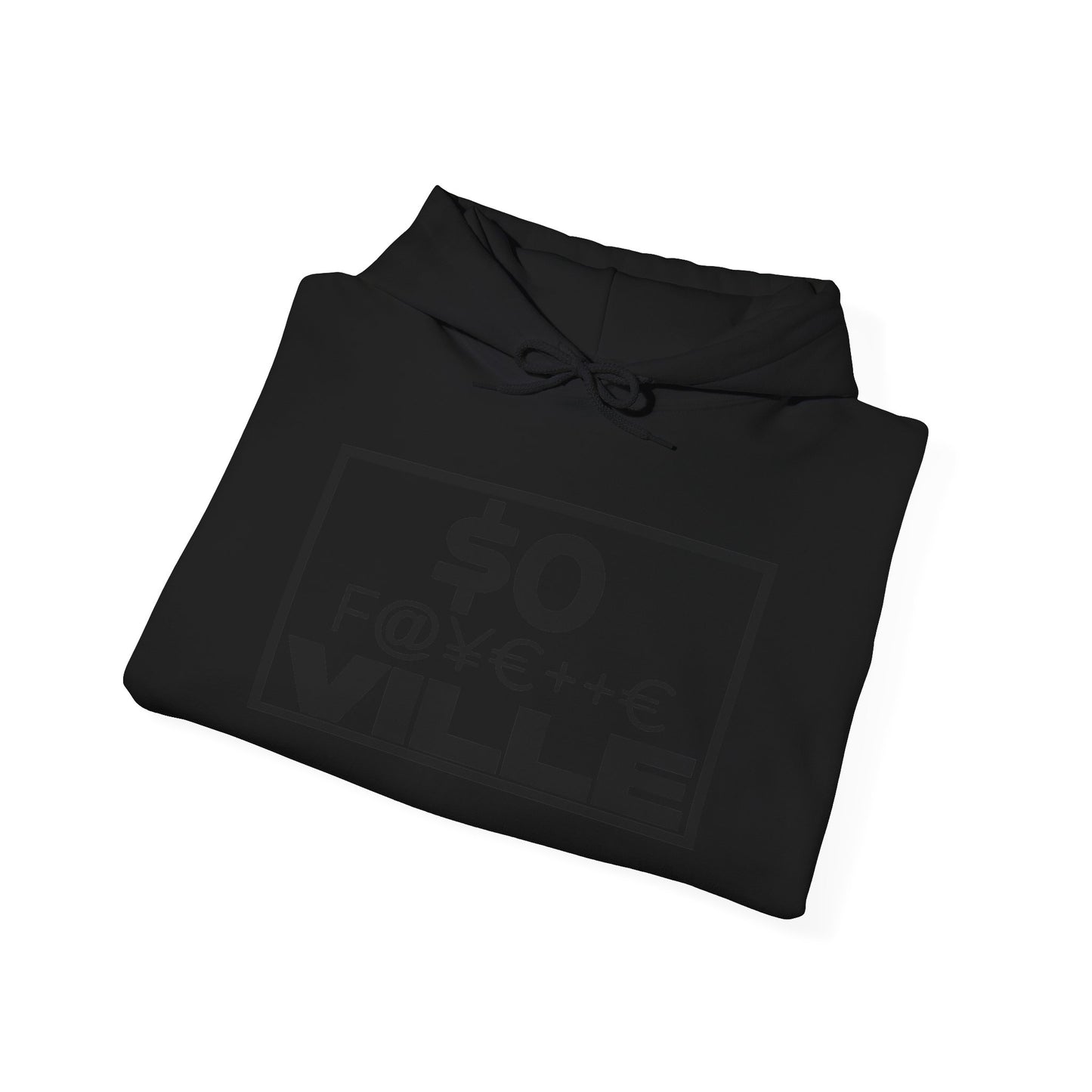 Black on Black $o F@yetteVILLE Unisex Heavy Blend™ Hooded Sweatshirt