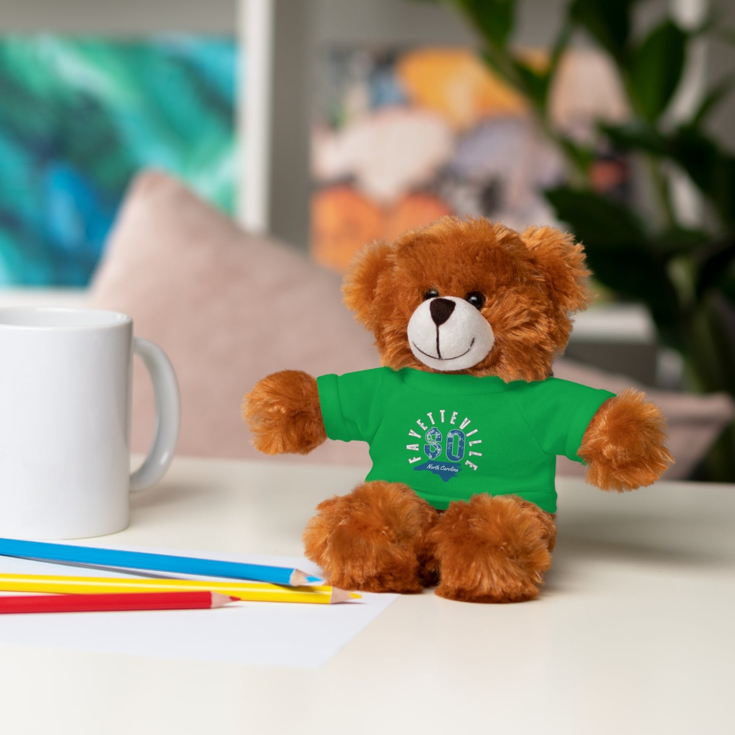$o Fayetteville Personalized Stuffed Bear with T-Shirt – Perfect Gift for Kids and Celebrations